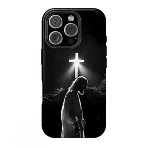The Cross Behind Jesus Protection Anti Fall TPU Full Coverage Phone Case for iPhone 17 16 15 14 13 12 11 Pro Max Plus Samsung Galaxy S25 S24 S23 S22 S21 Thermal Sublimation Coating All Inclusive Process