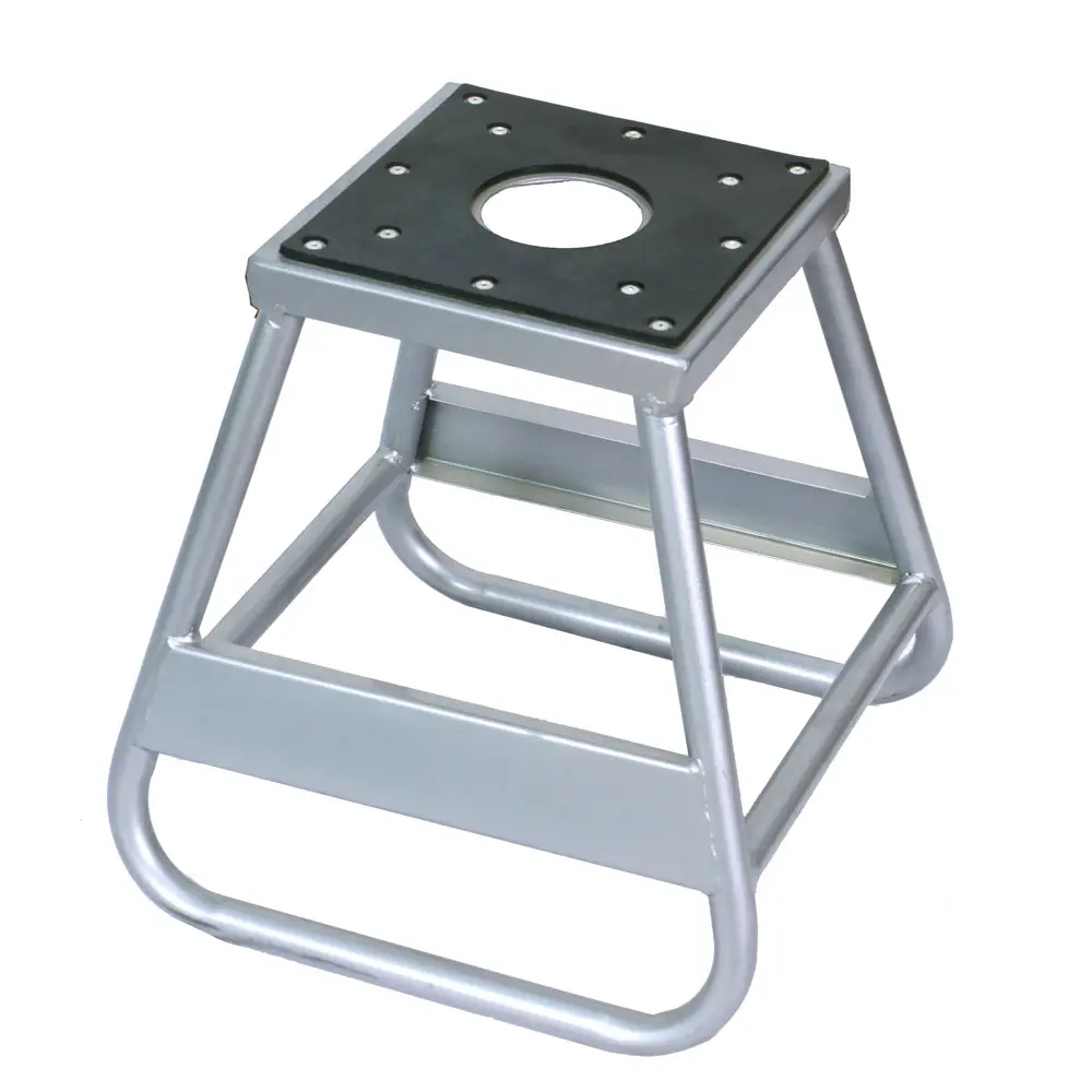 Steel Dirt Bike Panel Stand with Non-Slip Platform, Heavy Duty Motorcycle Lift for Track, Trail, Garage or Shop Use, Supports up to 1000 lbs, Silver