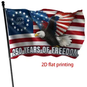 1pc 250 Years Of Freedom Flag 1776 2026, Betsy Ross Flag, Patriotic Outdoor Decor, Independence Day 2026 Celebration Banner Grommets' Color Random