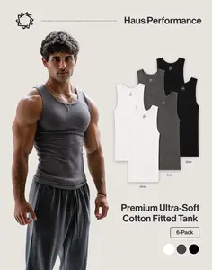 Haus | Premium Ultra-Soft Cotton Fitted Tank 6 Pack
