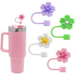 Flower  Straw Cover Cap for  Cup, 10 mm 0.4 in  Topper Tips ,  for Party Decor