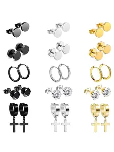 Fashionable Rhinestone & Cross Decor Earrings Set, Casual Jewelry for Party, Daily Clothing Decor, Trendy All-match & Exquisite Jewelry for Birthday Gift