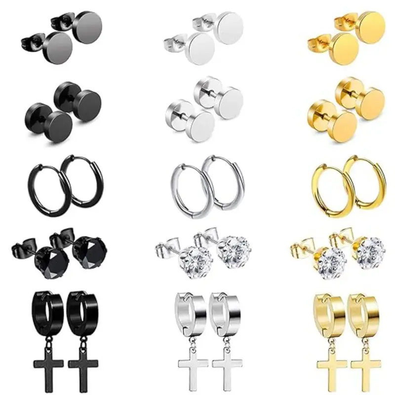 Fashionable Rhinestone & Cross Decor Earrings Set, Casual Jewelry for Party, Daily Clothing Decor, Trendy All-match & Exquisite Jewelry for Birthday Gift, Earring Pack