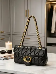 New High-End Underarm Bag, Fashionable Versatile Rhombus Chain Bag, Single Shoulder Crossbody Bag, French Bread Bag Style