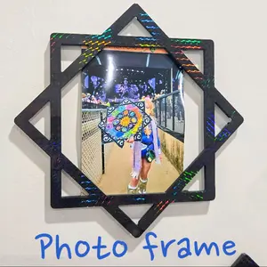 Flowstar Picture Frame | Holds One 4x6 Photo | Wall-Mountable | 3D Sparkle Pattern | Display your Flow and EDM Memories!