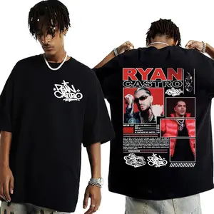 Rapper Ryan Castro Music Album Tour 2025 Merch T-shirts for Men Women Fashion Vintage Hip Hop High Quality Cotton T Shirt  C254 E12