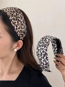 Chic Leopard Print Headband Leopard Print Headbands Vintage Head Hoops Elegant Hair Bands For Women Female Sports Hair Bands, Fitness Running Yoga Headbands Adjustable Headband