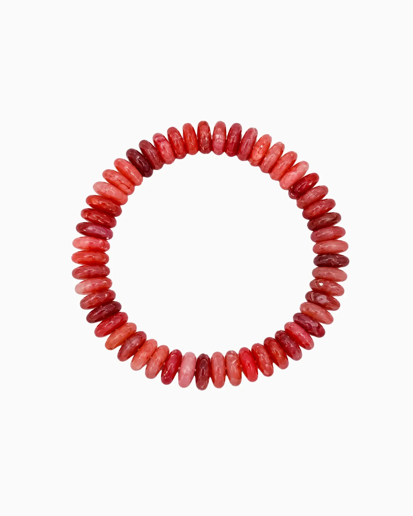 Autumn Wide Disc Marble Beaded Stretch Bracelets
