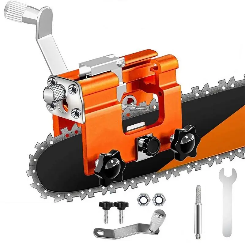 Easy Chainsaw Sharpener Jig Portable Hand-Crank Sharpener Tool Set Fits All Saws Easy Chainsaw Sharpener Jig Portable Hand-Crank Sharpener Tool Set Fits All Saws
