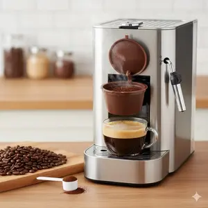 Reusable Coffee Capsules Kit, Compatible with Espresso & Pour-Over Systems, Stainless Steel Professional Portable Brewing Tools Set with Cleaner Brush, Eco-Friendly Refillable Pods for Home & Office
