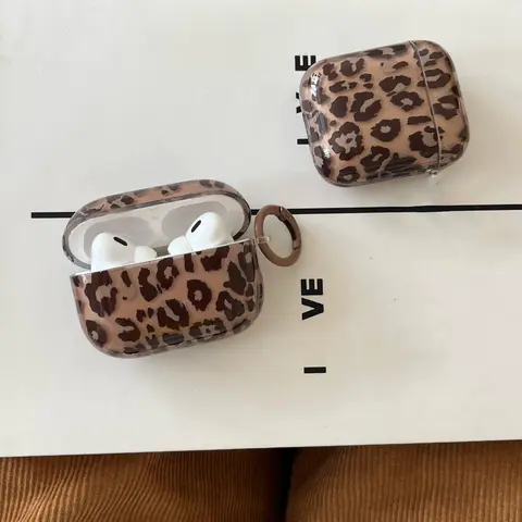 Fashion Print Cute Earphone Case with Keychain, Earphone Protective Cover, Earphone Accessories Compatible with AirPods, Earbuds