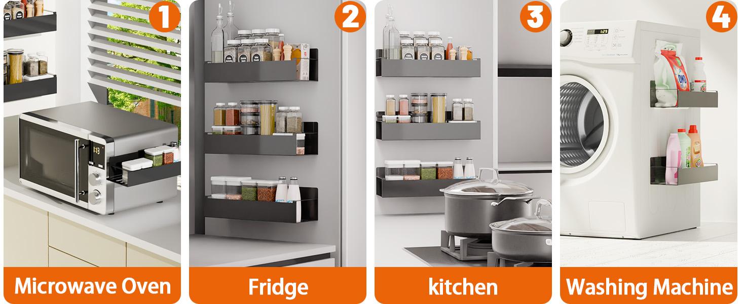 2 Pcs Magnetic Spray Can Holder,with 2 Pcs Small Hooks Wall Mounted Spray Bottle Rack Magnet Toolbox Holder Rack for Garage and Home, Craft Workspace(COLOR:Black)