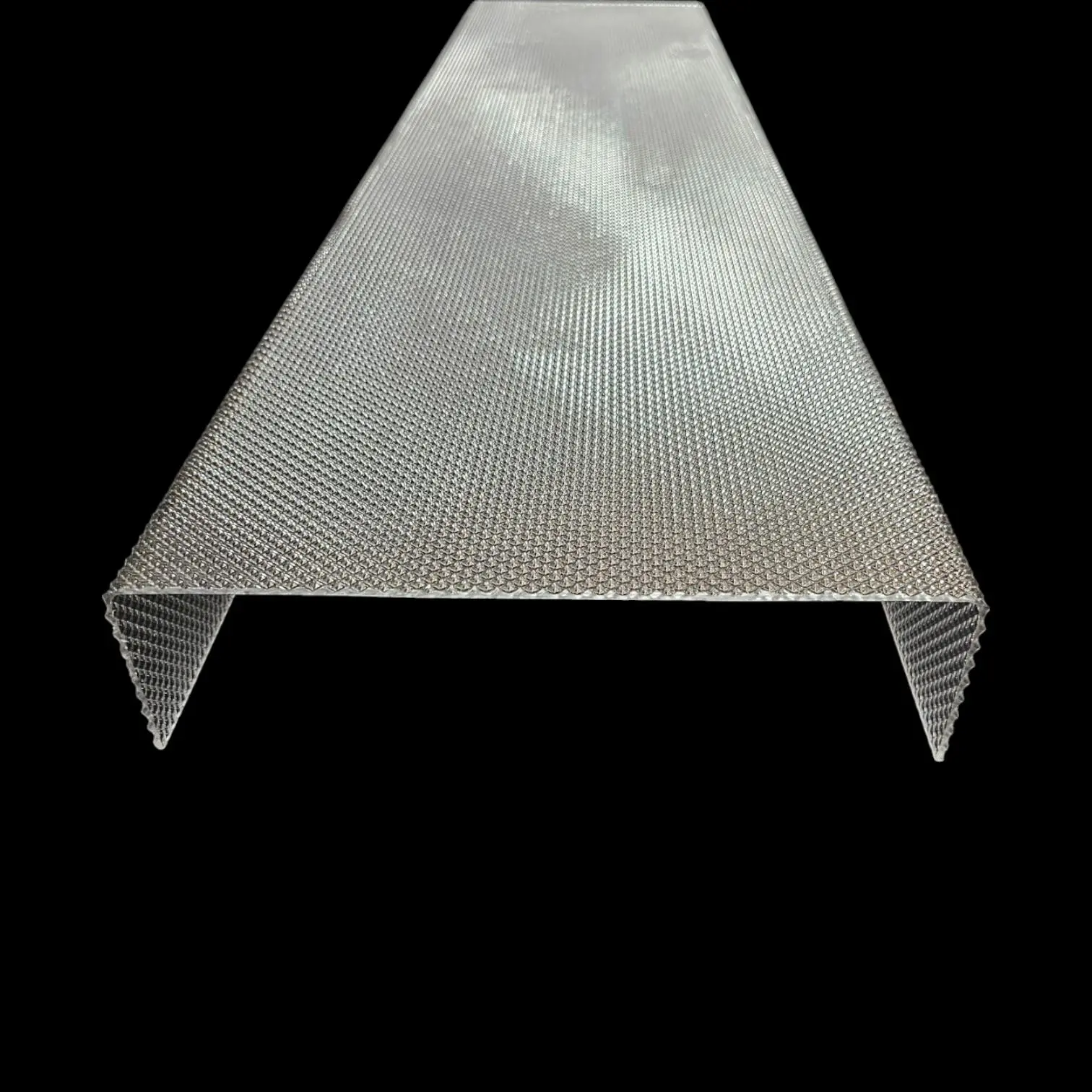Wrap Around Replacement Light Cover | Garage Light Cover | Clear Prismatic Channel Diffuser | Acrylic