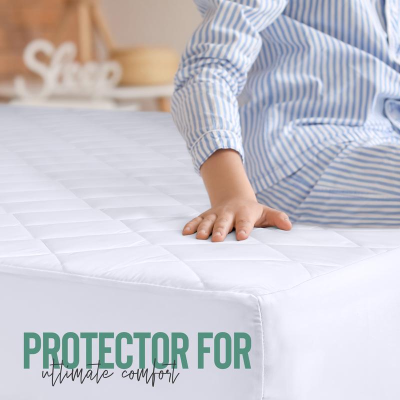 Utopia Bedding Quilted Fitted Queen Mattress Pad, Soft & Elastic Fit Mattress Protector, Stretches Deep up to 16 In, Durable White Fiberfill Polyester Utopia Bedding Quilted Fitted Queen Mattress Pad, Soft & Elastic Fit Mattress Protector, Stretches Deep up to 16 In, Durable White Fiberfill Polyester