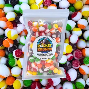 4oz Rainbow Meteor Crunchy Freeze Dried Candy with Brilliant Colors and Distinct Flavors - Perfect Treat for Any Occasion or Movie Night Snack  Sweet