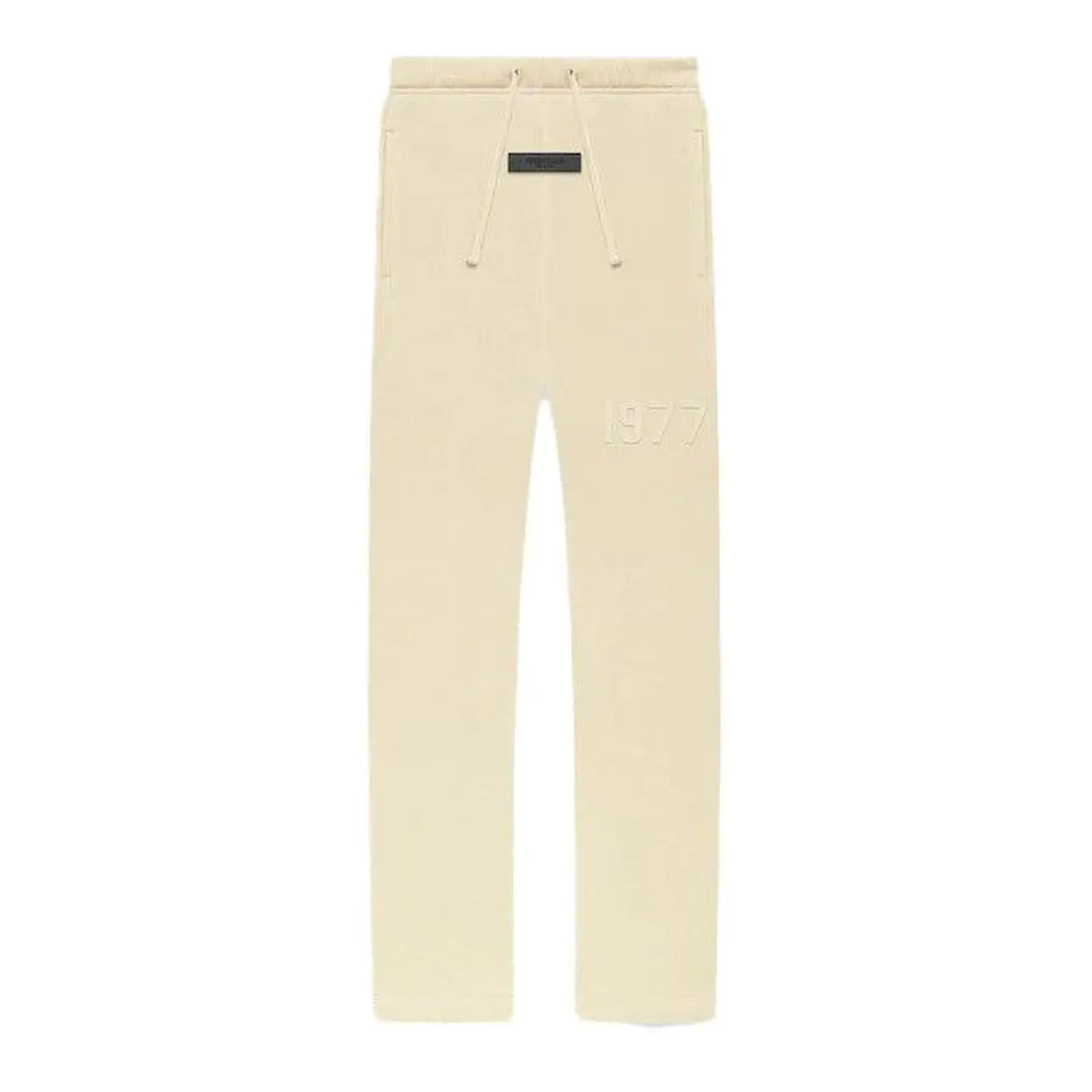 Kids' Relaxed-Fit Sweatpants in Egg Shell, Unisex Solid Full-Length Casual Trousers for Lounging - Authenticity Guaranteed, Plain, 100% Authenticity Guaranteed, Loose-Fitting, Kids L (10), Casual Lounge, Basic, Casual Wear