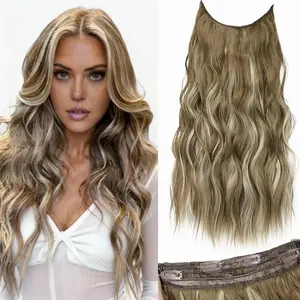 Plodon hair extensions, 16/20/24 inch, 4-clip design, natural big waves, everyday simple and elegant hair extensions.