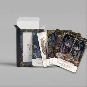 Witch's Sacred Oracle Deck: Card Divination Set with Moon Phase & Crystal Guidance Tarot Card Decks | Premium Cardstock with Gilded Edges for Wicca Rituals & Spiritual Growth