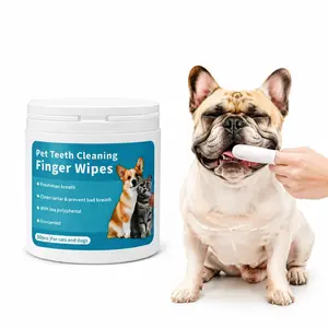 50pcs Pet Teeth Cleaning Finger Wipes for Cats & Dogs – Remove Tartar & Plaque – Gentle & Safe – Daily Oral Care at Home