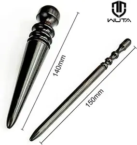 WUTA High Density Ebony Wood Leather Edge Burnisher Slicker Polished Grinding Tool Round Head 140mm for Leather Edges