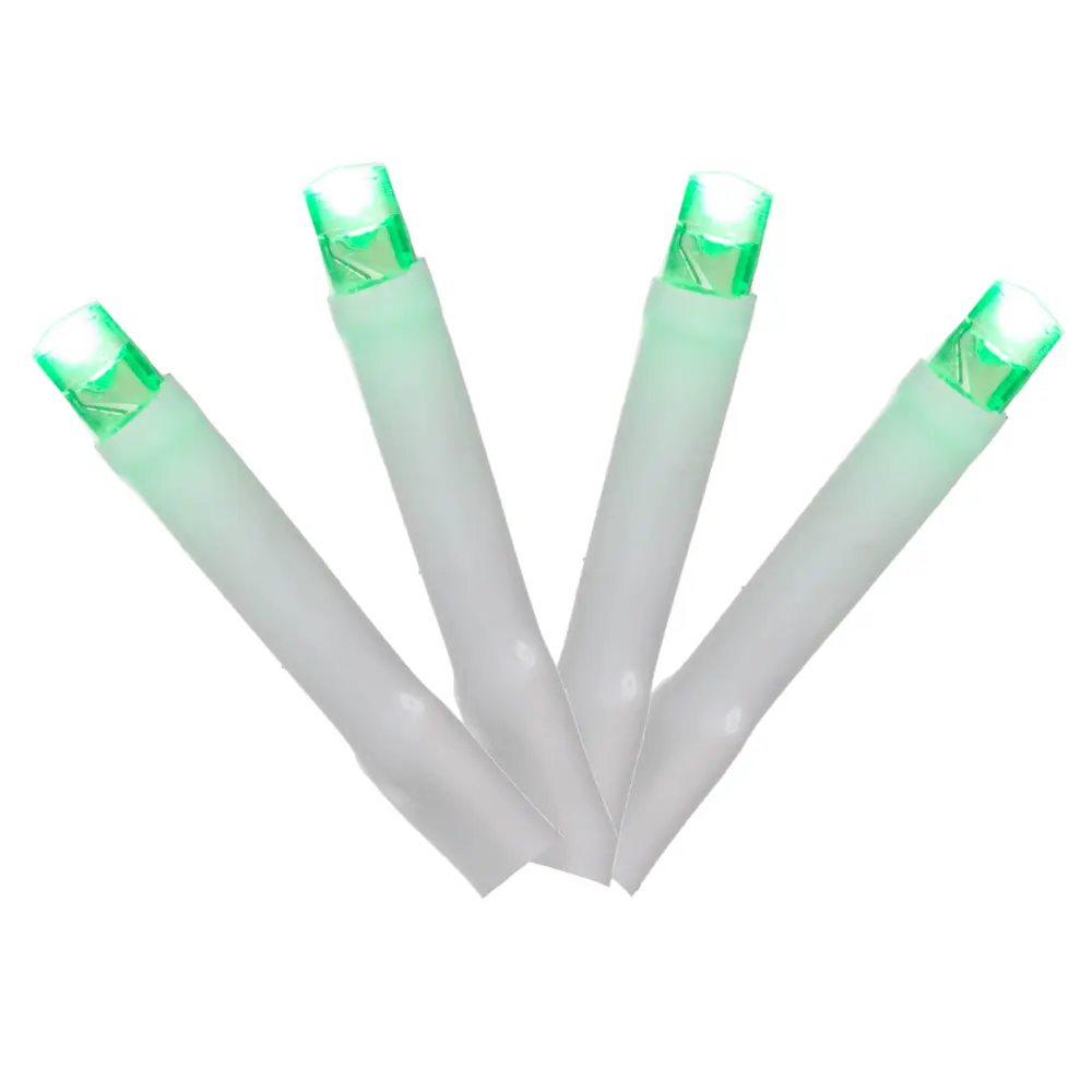 Vickerman X17W244 144 Light x 24 ft. LED Cluster Christmas Light Set with White Wire, Green, Lighted Decorative Lights