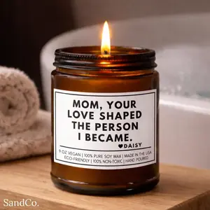 [Mother's Day Collection - Sale Up To 35%] Personalized Mom Candle with Kids Names, Mothers Day Gift for Mom, Custom Soy Candle, Mom Gift from Daughter or Son