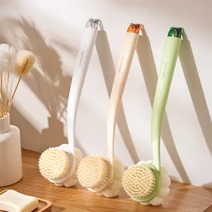 3-in-1 Soft-Bristle Long-Handled Double-Sided Bath Brush: A versatile three-in-one bath brush, Body Scrubber, Body Care Tool, for back scrubbing, body washing, and foot scrubbing, suitable for body cleansing and exfoliation, Body Exfoliating