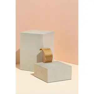 Studded Gold Metal Ponytail Cuff Hair Tie Edgy