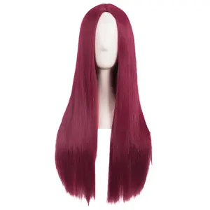 28 Inch/70 cm Women Special Natural Long Straight Synthetic Wig (Red)