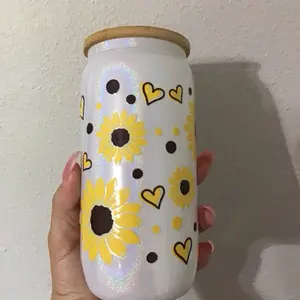 16oz shimmer glass cup