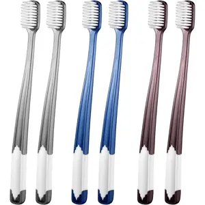 Extra Soft Toothbrushes for Adults, Periodontist Design Tapered Bristles for Sensitive Teeth and Receding Gums, 6 Count