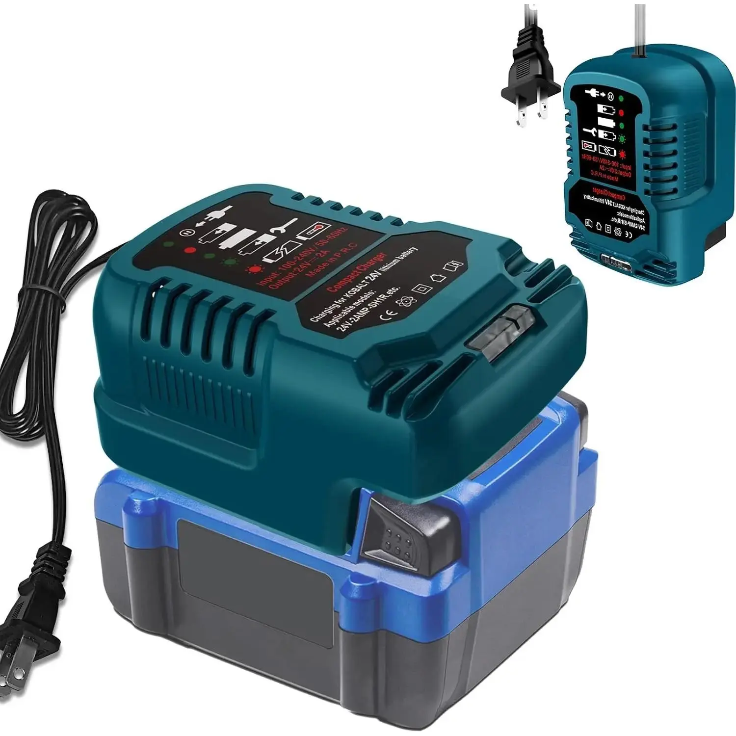 Fast Charger Replacement for Kobalt 24-Volt Max  Charger Compatible with Kobalt 24-Volt Max KB624-03 KB524-03 KB424-03 KB224-03 Series Power Tools (Only 24V )