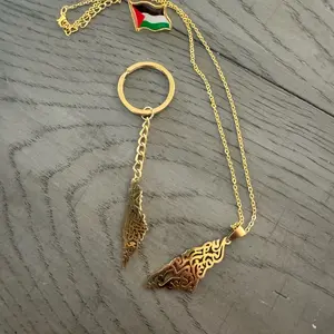 Palestinian Necklace Key Chain and Brooch Set