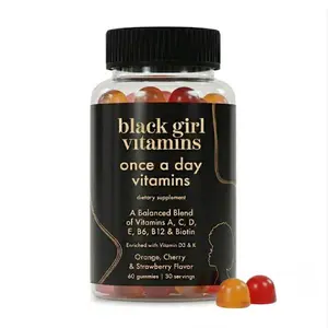 NEW !!! Black Girl Vitamins Once a Day - Womens Multivitamin Gummy - Vitamin A, B, C, E and Zinc. Multivitamin for Women, Immune Support. Vegan, Gluten-Free. Made in The USA (30 Day Supply, Strawberry)