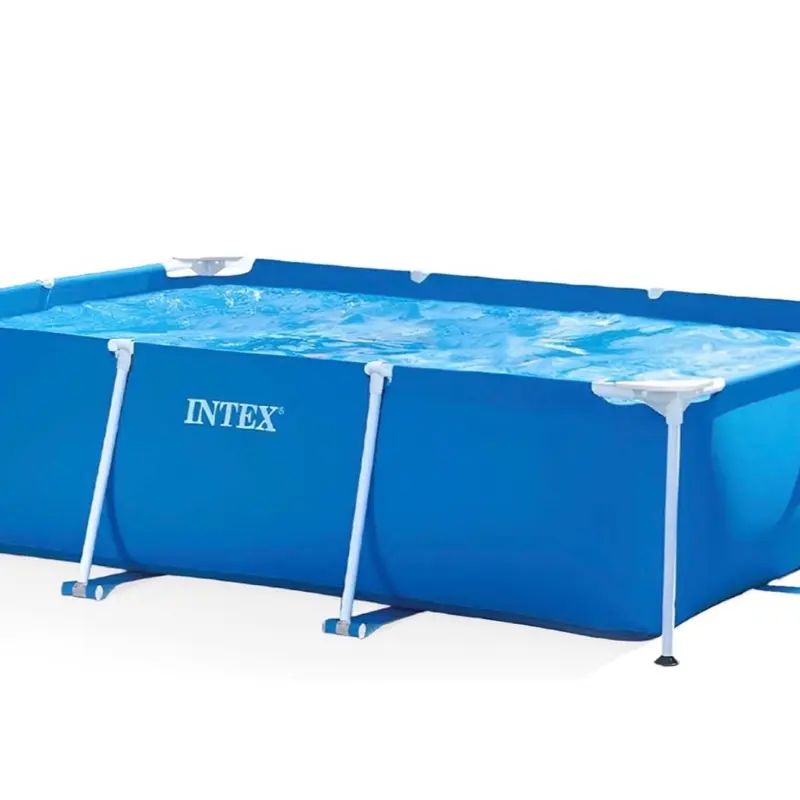 INTEX Rectangular Frame 9 ft 10 in x 6 ft 6.75 in × 29.5 in Above Ground Pool, Swimming Pool with Steel Frame, Pump Not Included