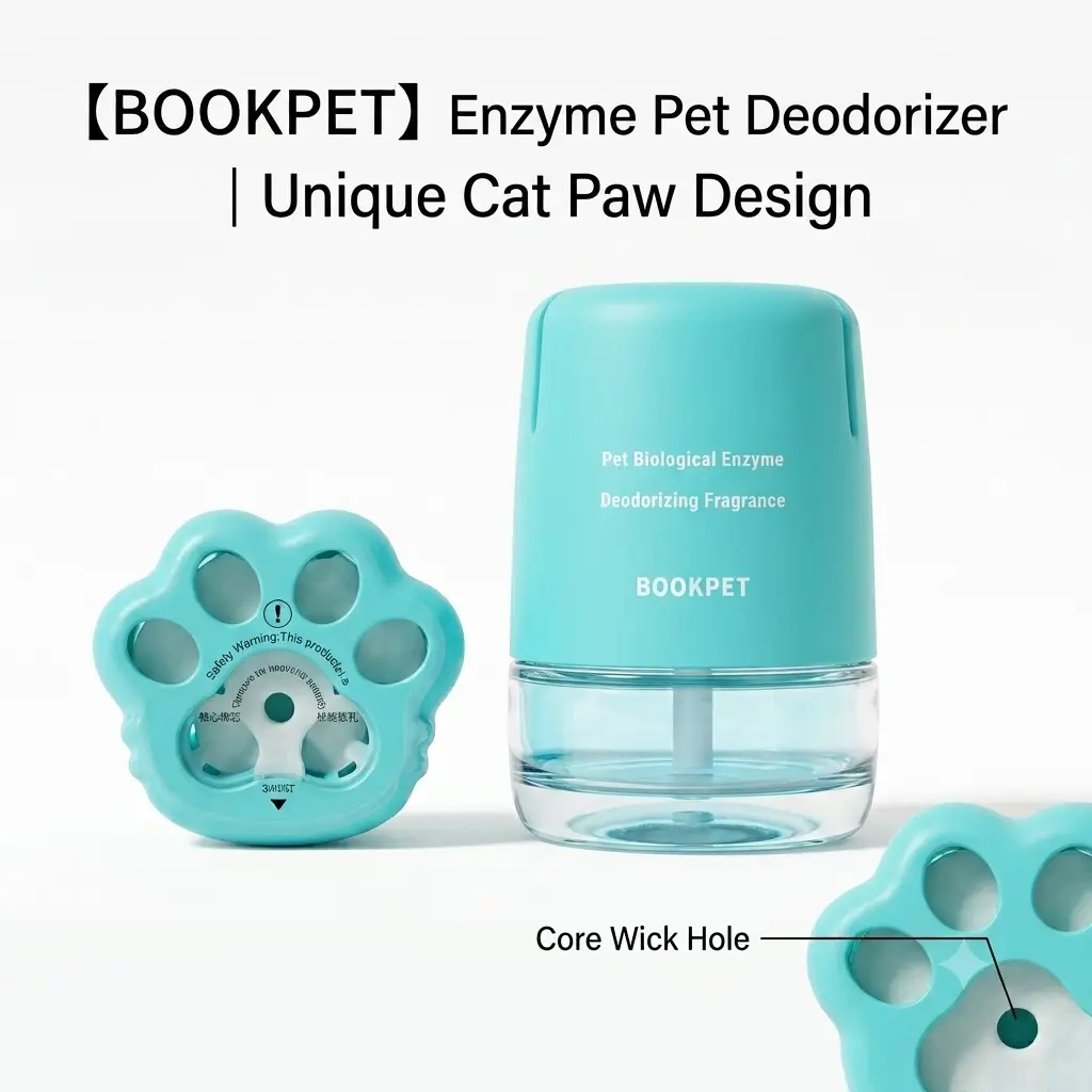 BOOKPET Bio-Enzyme Pet  Eliminator Freshener, Continuous Dog & Cat Smell Remover, Automatic Pet Air Freshener for Home, Pet-Friendly  Control Formula, 250ml and  Eliminator deodorizer odor