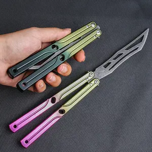 Tgzuo Beginner Butterfly Trainer, Aluminum Handle, Unsharpened Blade, Newbie Training, Outdoor Flip Tool, Ideal for Beginners