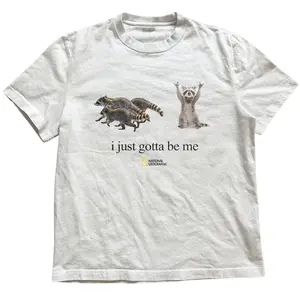 Raccoon "I just gotta be me" T-Shirt, Animal Tee, Gifts Shirt, Unisex Vintage Graphic Tees Gothic Grunge Y2k Emo Scene Amity Affliction Style Clothes Men Women Streetwear