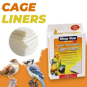 Absorbent Bird Cage Liners 20 x 18 Inch Pre-Cut Sheets for Parrot Parakeet Conure Cockatiel Cages - Easy Cleanup White Liner Pack of 7