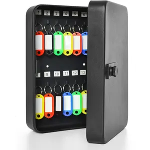 28 Key Capacity Wall Mounted Steel Combination Lock Key Box with Code Featuring Hooks and Tags