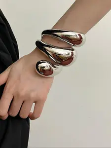 Minimalist Water Drop Design Wrap Bangle, Fashionable Jewelry for Women & Men, Trendy All-match & Exquisite Jewelry for Birthday Gift, Jewellery