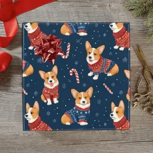 Cartoon Dog Christmas Gift Wrap – Cute Puppy Print Wrapping Paper for Xmas Presents & Decorations