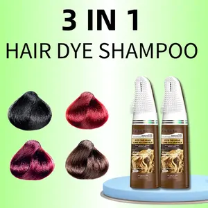 Cover gray hair in just 8 minutes! 3 in 1 Natural Herbal Instant Hair Color, Black Coloring Shampoo for Gray Coverage - 100% Coverage Unisex (Convenient) Bowl Haircare Comb Gentle Nourishing