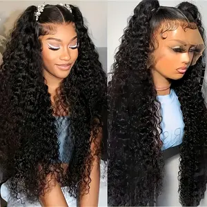 13x6 Water Wave Lace Front Wigs Human Hair Wig Brazilian 100% Human Hair for Women Pre Plucked 180% Density HD Lace Frontal Wigs Human Hair