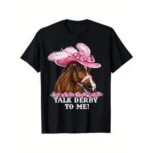 Talk Derby To Me Funny Horse Racing Lover On Derby Day T-Shirt, 100% cotton Racing T-shirts for men and women
