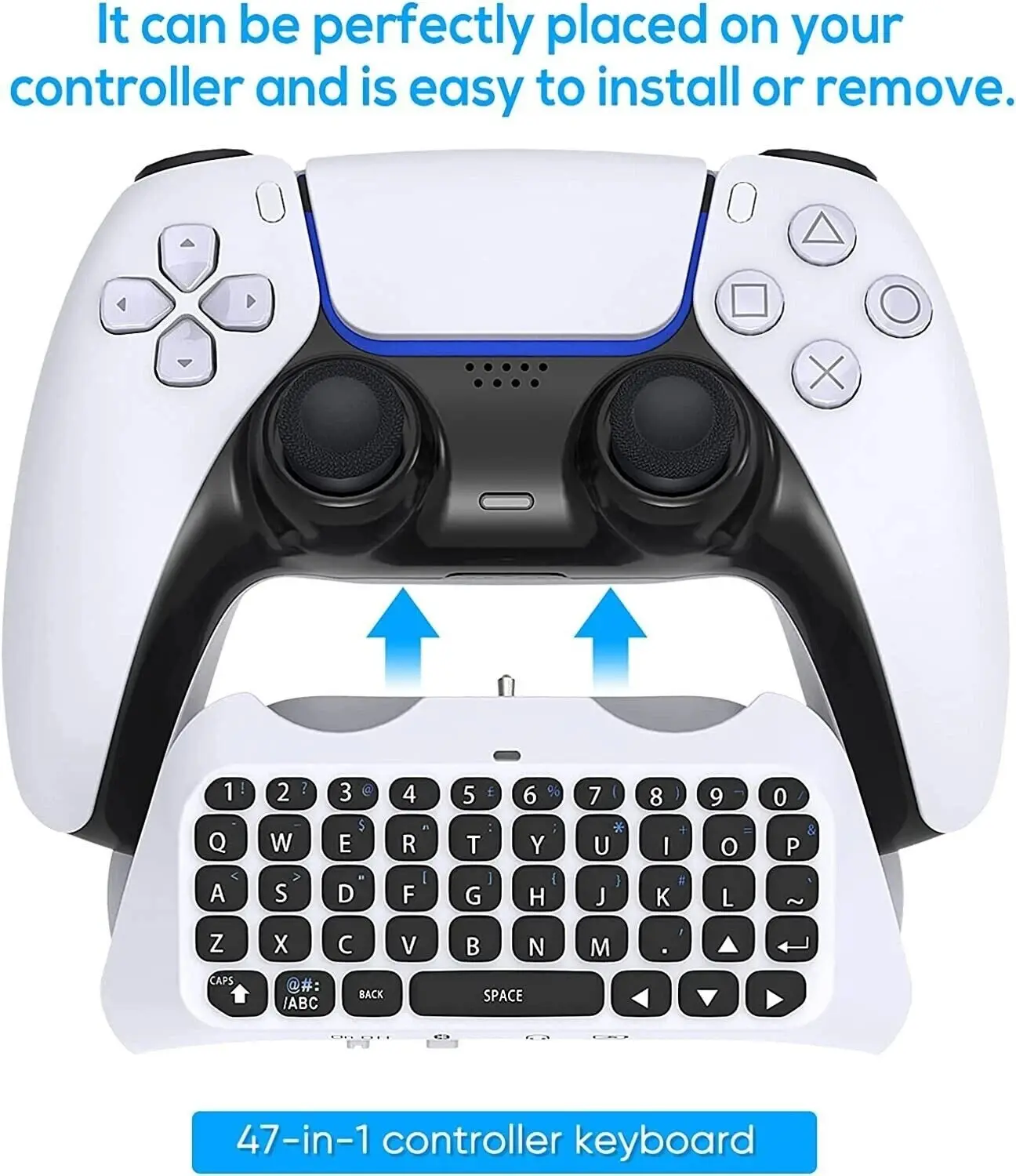 Keyboard for PS5 Controller, Bluetooth 3.0 Mini Chatpad Message Game US