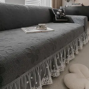 Floral Pattern Couch Cover, Stretch Sofa Cover, 1 Count Retro Style Washable Sofa Slipcover, All-season Elastic Sofa Protector, Decorative Cover for Home Living Room