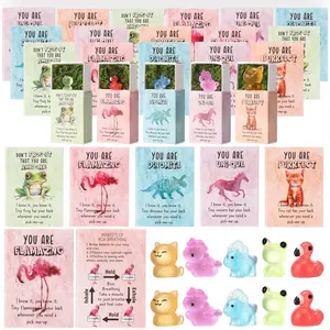 20/50 Sets Emotional Support Appreciation Gifts for Employee Bulk Animal Resin Positive Glow with Box Thank You Favors for Teacher Staff Coworkers Office