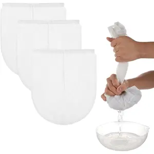 Cheese Bags, 3 Pack 12" x 10" Nylon  Fine Mesh Cheesecloth Strainer Nut   Juice Filter Cloth for Cold Brew Coffee Yogurt Almond Soy Oat Milk