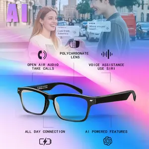 Al Smart Glasses — Real-time Multilingual Communication, Blue Light Blocking Lenses, Clear Audio Earphones, Built-in Speakers, Sunglasses Design — Ideal for Travel, Meetings, Business Negotiations, Bluetooth-Compatible Sports Smart Glasses
